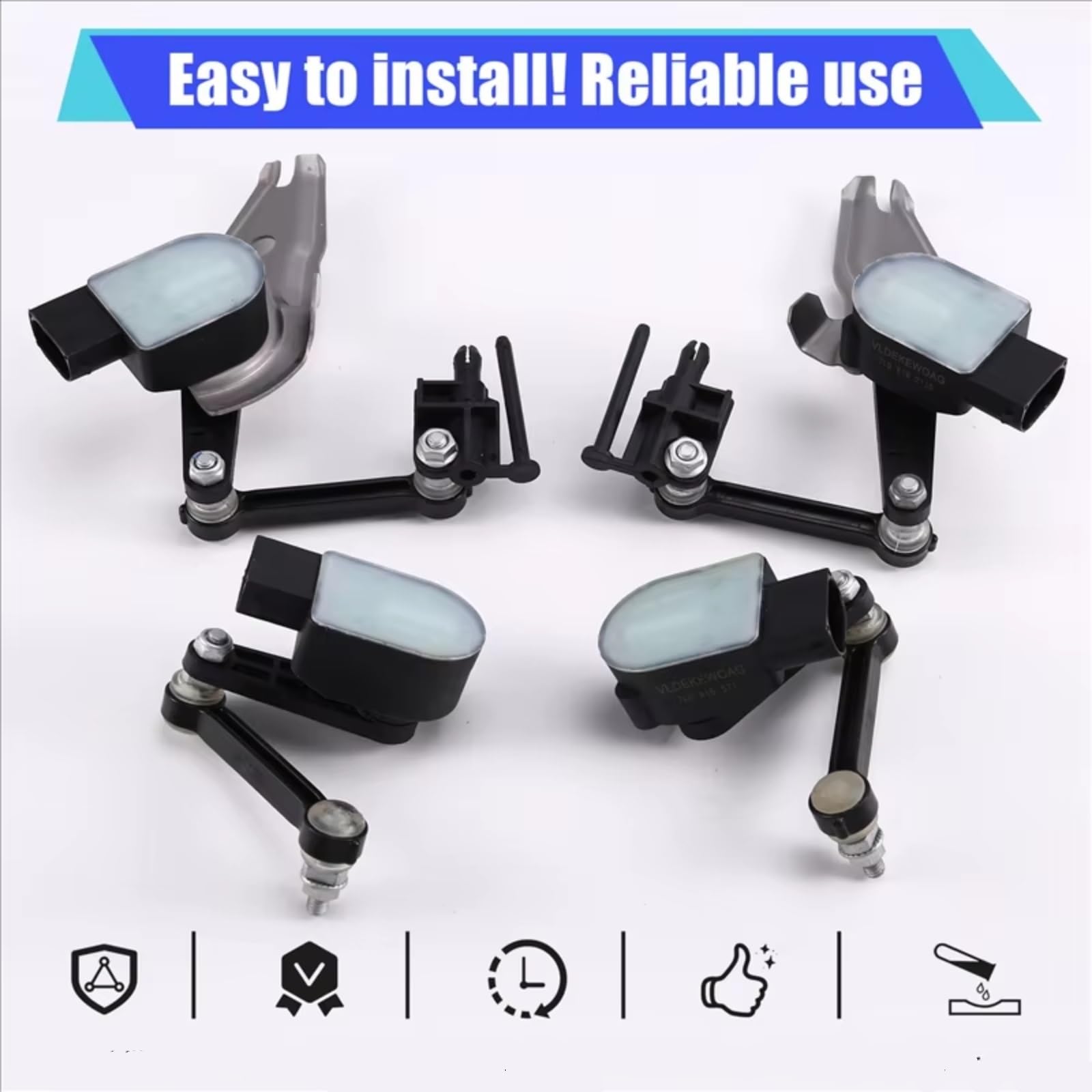 Sensor de Nivel de Altura Compatible con Porsche Cayenne 2003, 2004, 2005, 2006, 2007, 2008, 2009 y 2010 (4 Unidades), Delantero y Trasero, 95534107521