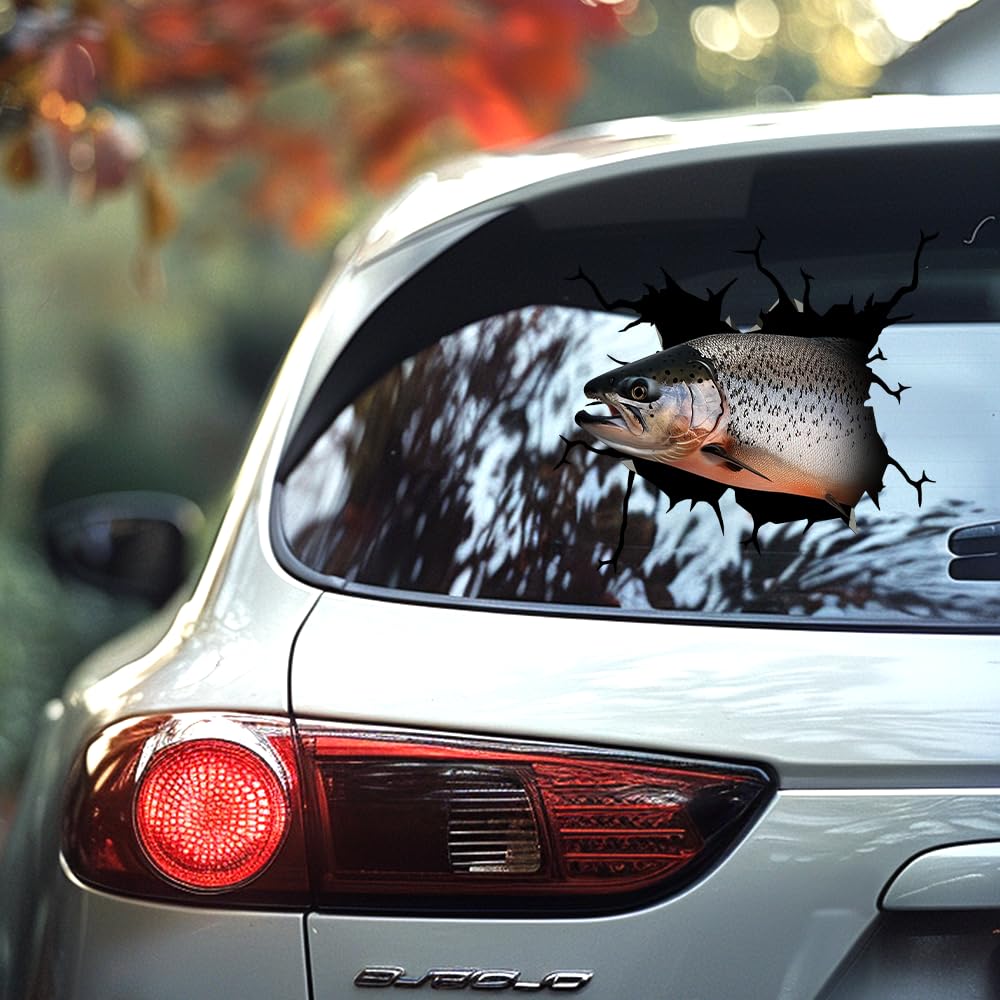 Salmon Fish Car Decals - Fishing Lovers Vinyl Decal Stickers Car Decorations for Women Men, Pack of 2 Wall Decals Stickers Series 28