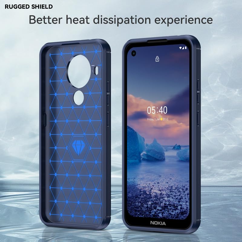 Image of Hybrid Carbon Fiber Back Case for Nokia 5.4 (Blue)