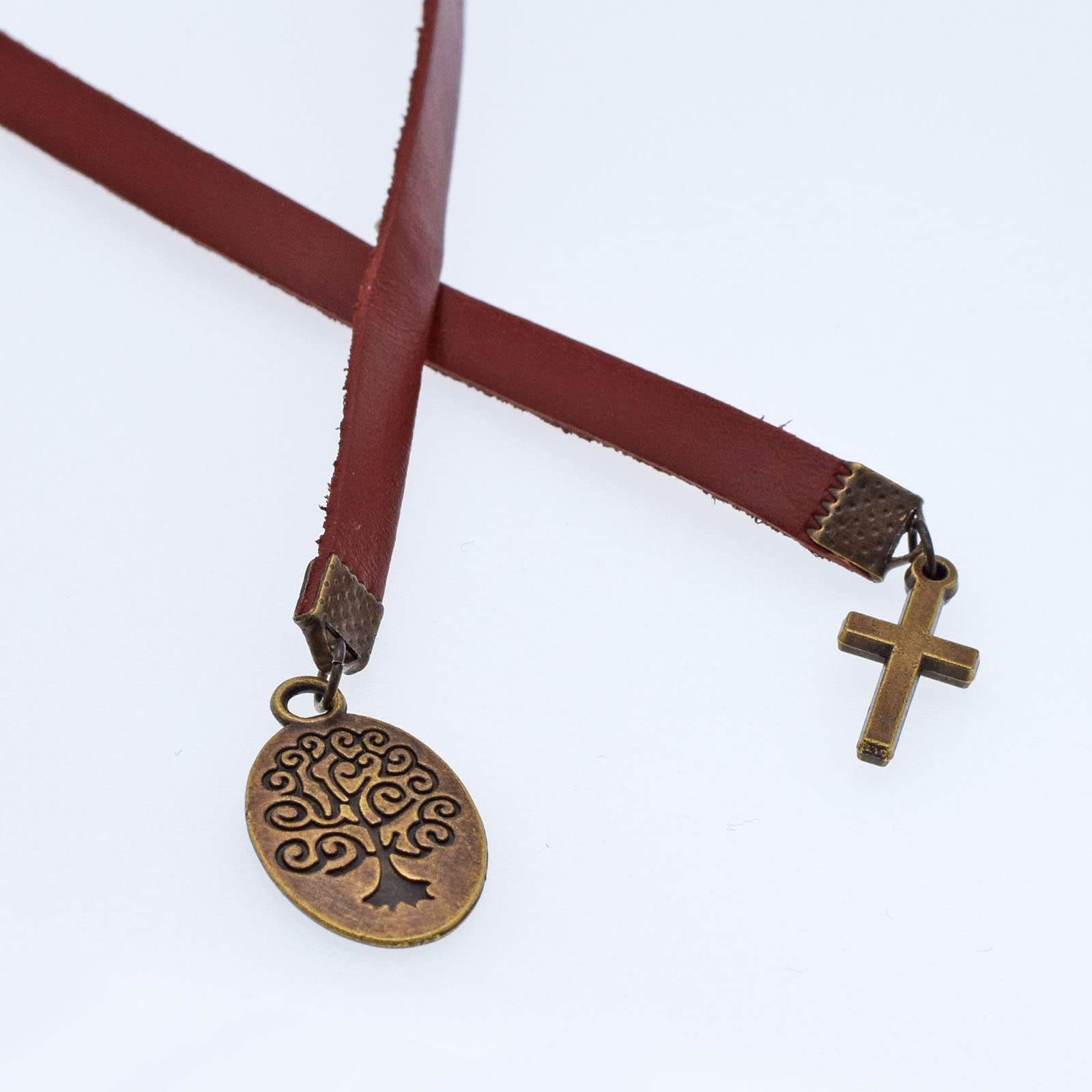 BLBMH Lesezeichen aus echtem Leder, Bibelband, Lesezeichen, Baum des Lebens, Kreuz, christliche Geschenke für Frauen und Männer, Buchliebhaber, LB1