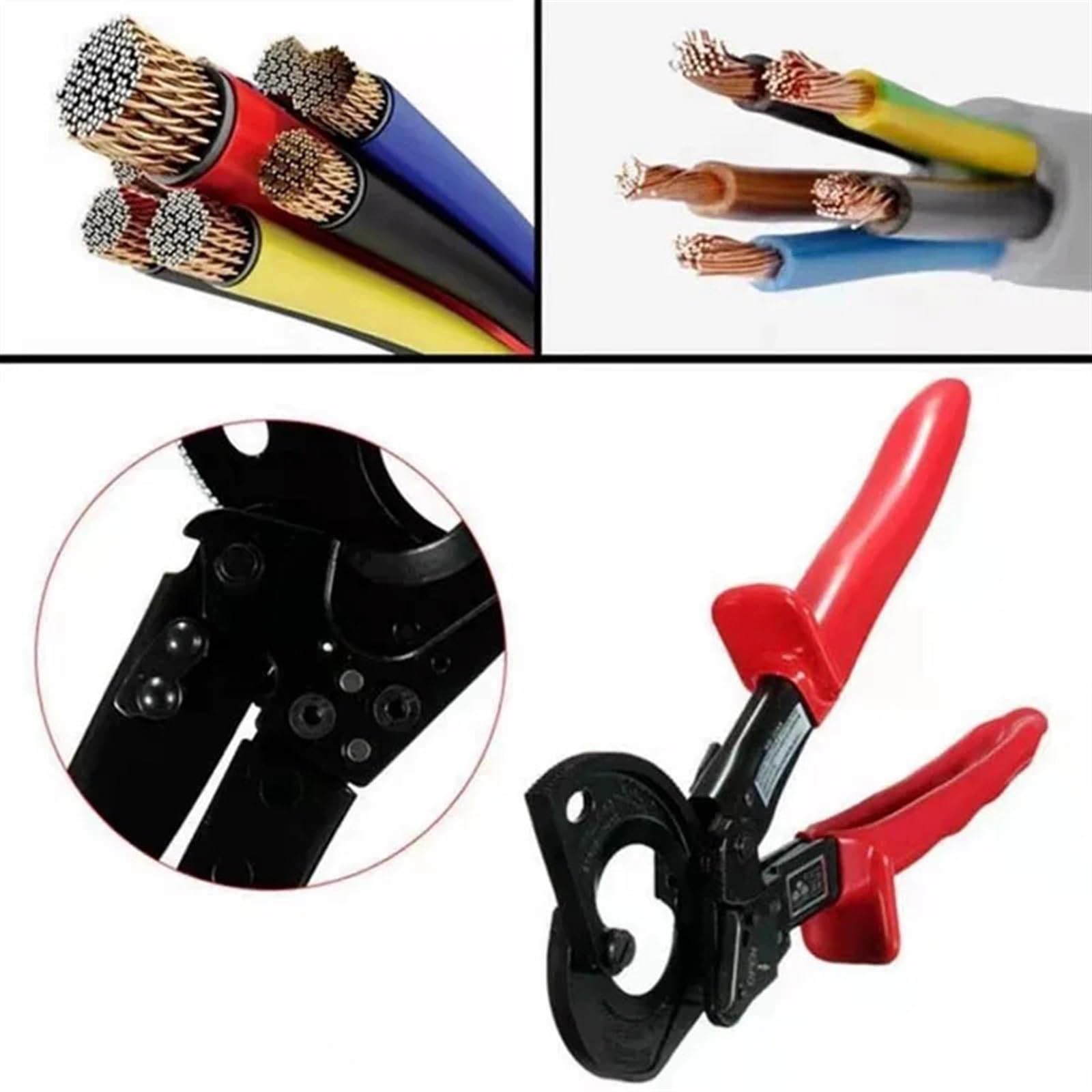 Cortacables de trinquete Cortador de cables trinquete, rango corte: 400 mm2 máx., no apto for cortar acero ni alambre