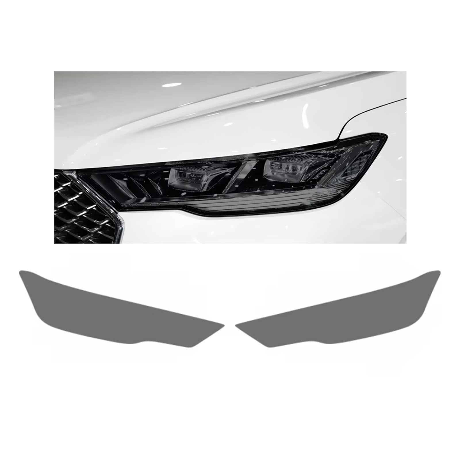Headlight Film for Haval H6 2022-2024, 1Set Transparent/Smoke Black Car Headlight TPU Protective Film
