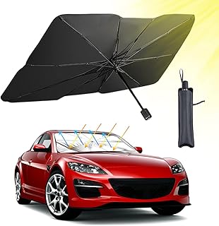 Lucasng Car Windshield Sun Shade Uv-Blocking Foldable Reflective Umbrella Sunshade Keep Your Vehicle Cool 57'' X 31''