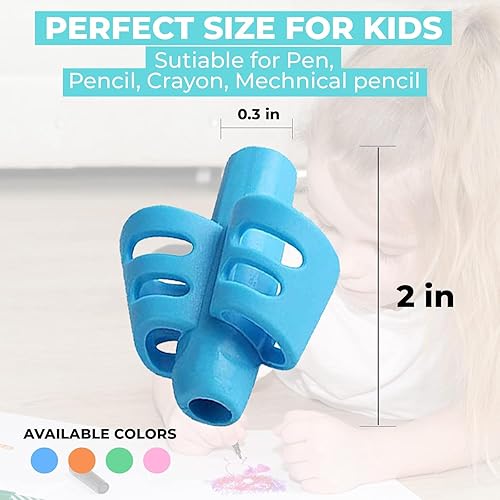 Miniatura 2 de JustBlanks 20 empuñaduras para lápices para escritura a mano para niños, soporte para lápices para niños, herramientas de escritura, herramientas de