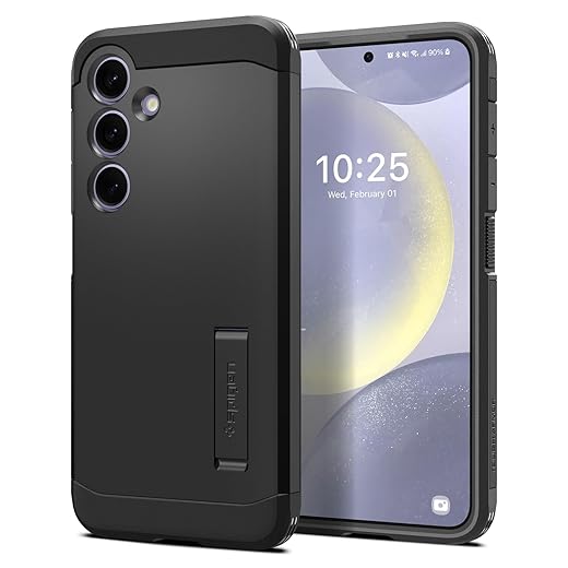 Spigen Tough Armor Designed for Galaxy S24 Case (2024) [Kickstand] [Military-Grade Protection] - Black