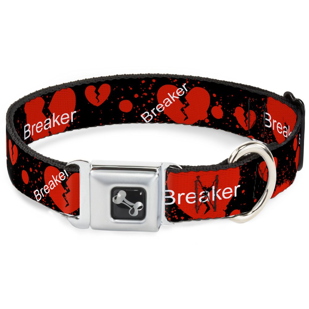 Collier de chien Buckle Down Dc-w30833-m style ceinture de sécurité Medium Heart Breaker