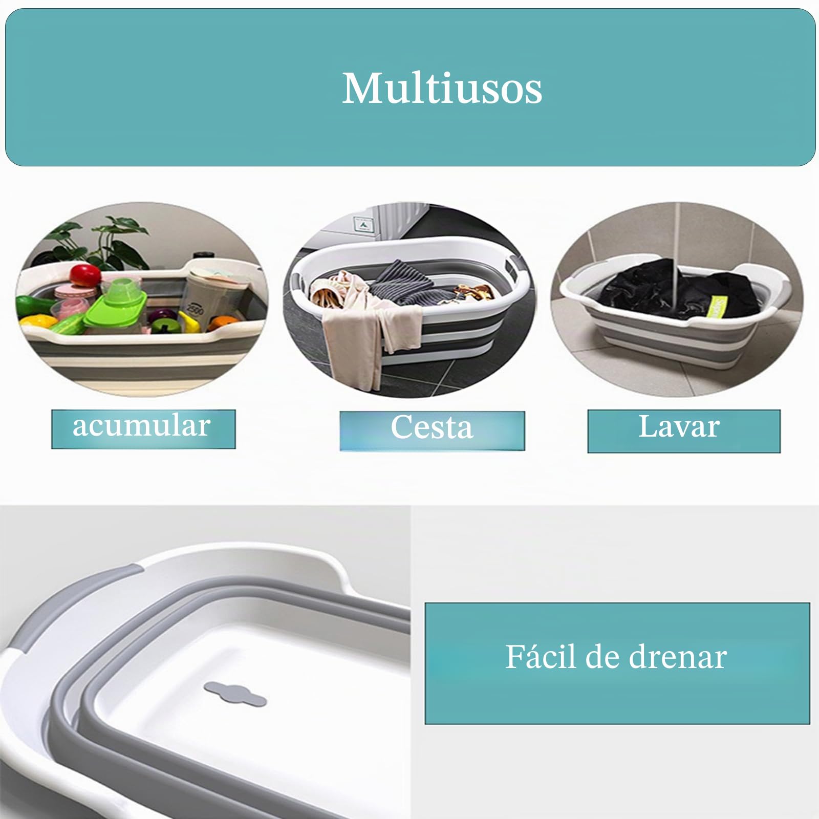 Bañera Plegable Multifuncional para Perros con Orificio de Drenaje,Tina Plegable Portátil para Mascotas,Bañera Plegable Perro, Interior, Exterior, para Perros y Gatos (60X40cm)