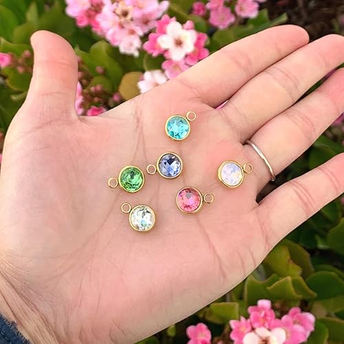 Miniatura 4 de Adabele Grade A Gold Plated Surgical Stainless Steel 6mm 10mm Loose Birthstone Charm Drop Pendant Tarnish Resistant Hypoallergenic for Women Men