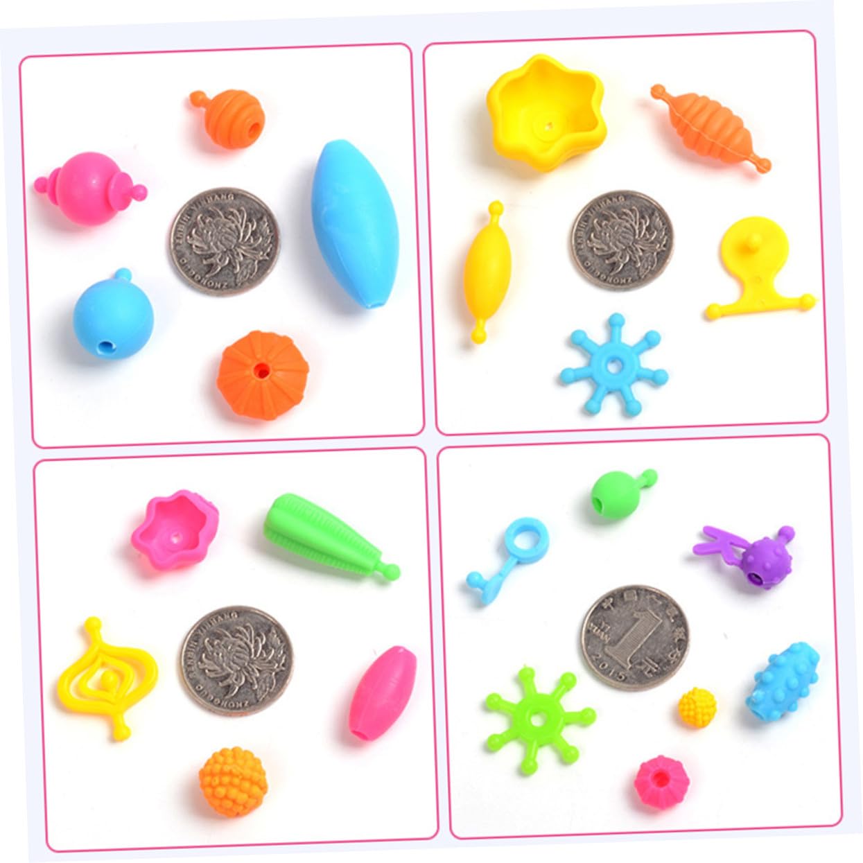 Mikinona 1 caja Kit Manualidades Niña con Abalorios de Plástico Caja Organizadora Portátil y Lavable para Hacer Pulseras y Collares Mejora Creatividad y Coordinación Infantil