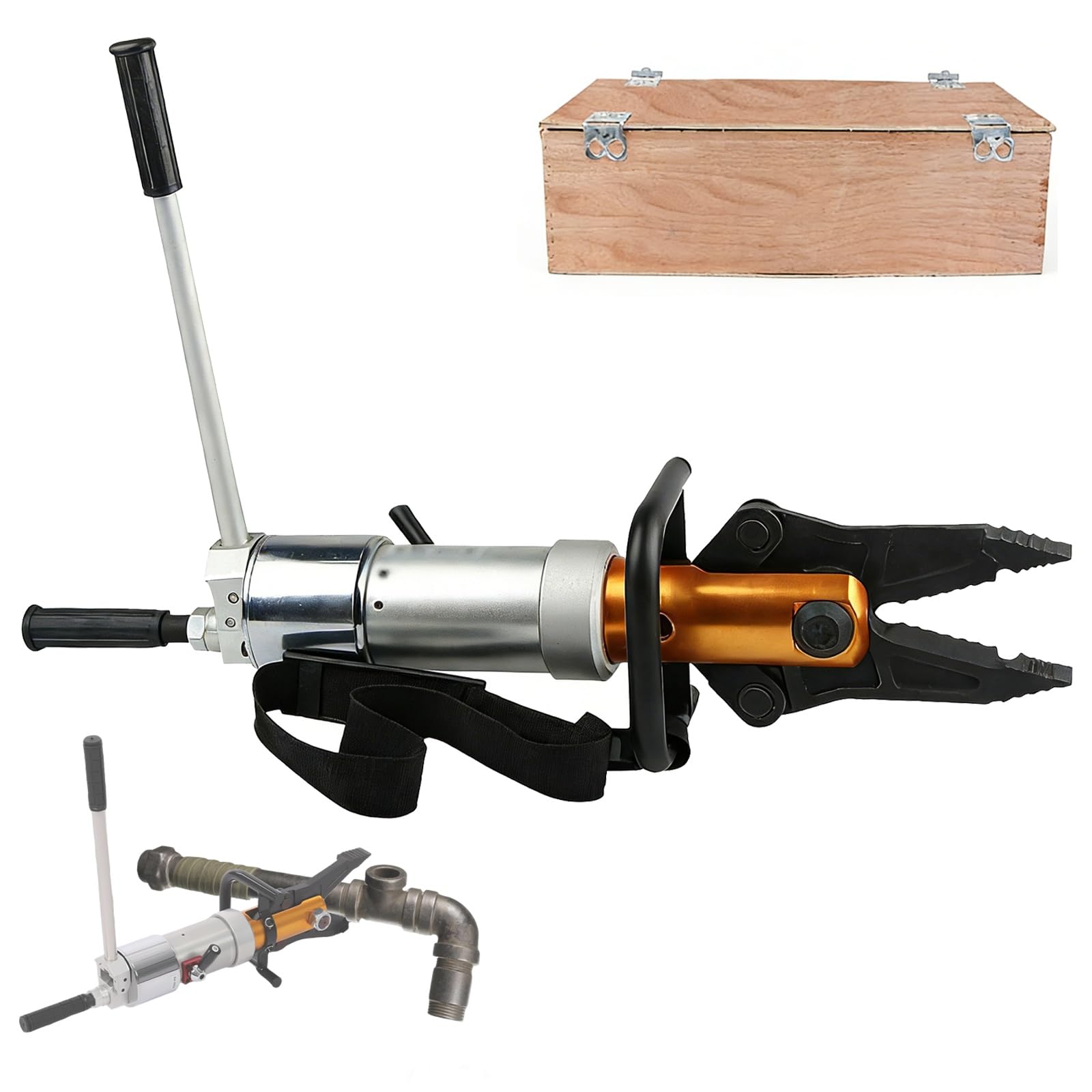 Strumento combinato di salvataggio idraulico, pinza per allungare il divaricatore idraulico portatile, taglierina-divaricatore rotante a 360°, apertura massima 160 mm, strumento di espansione