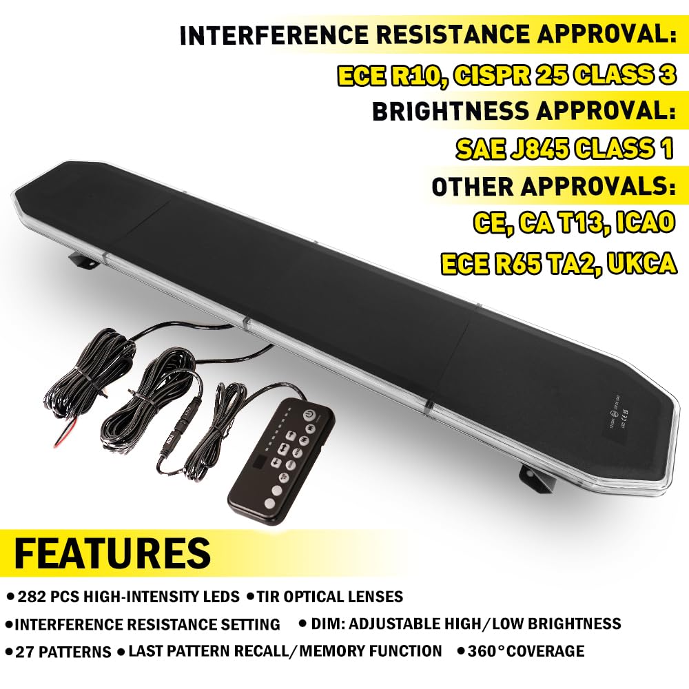 ASPL 282 LED Low Profile Emergency Strobe Light Bar 47