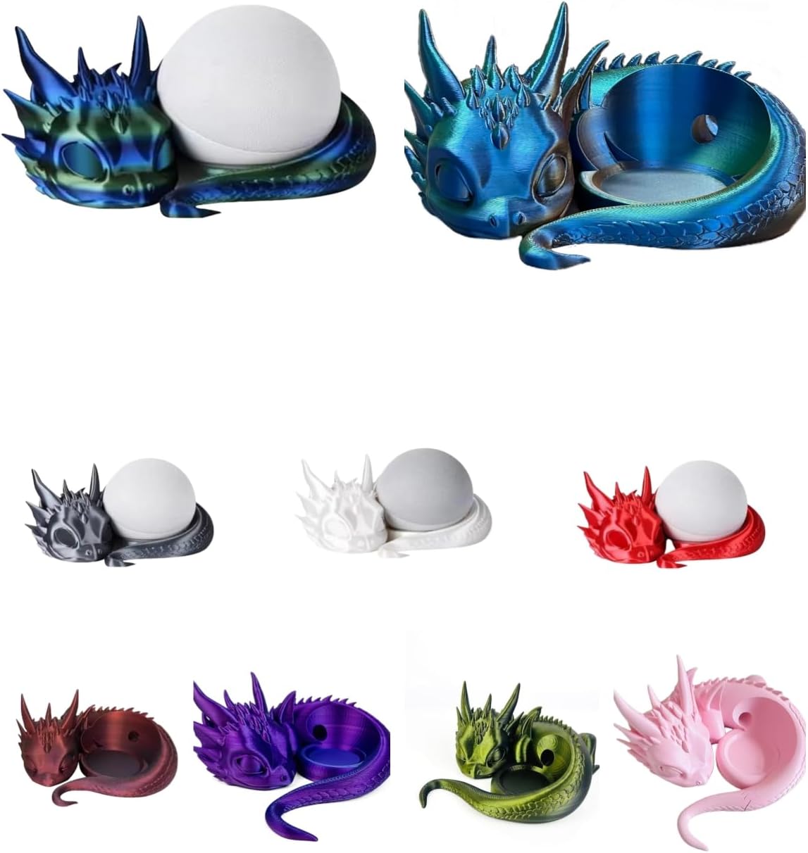 3D Printed Dragon Stand Speaker Bracket for Echo Dot 4th/5th Generation, Desktop and Bookshelf Mounting Holder (Purple)