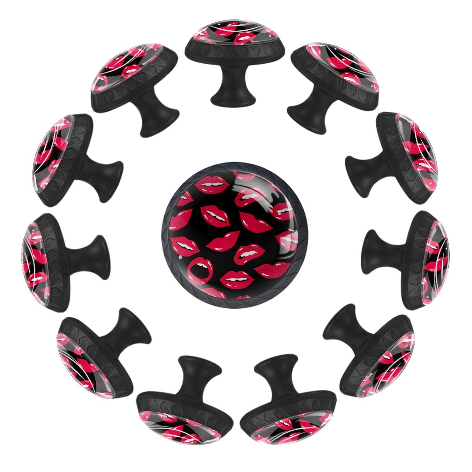 Boutons de tiroir ronds rouge 35 mm pour commode chambre et mobilier de jeux