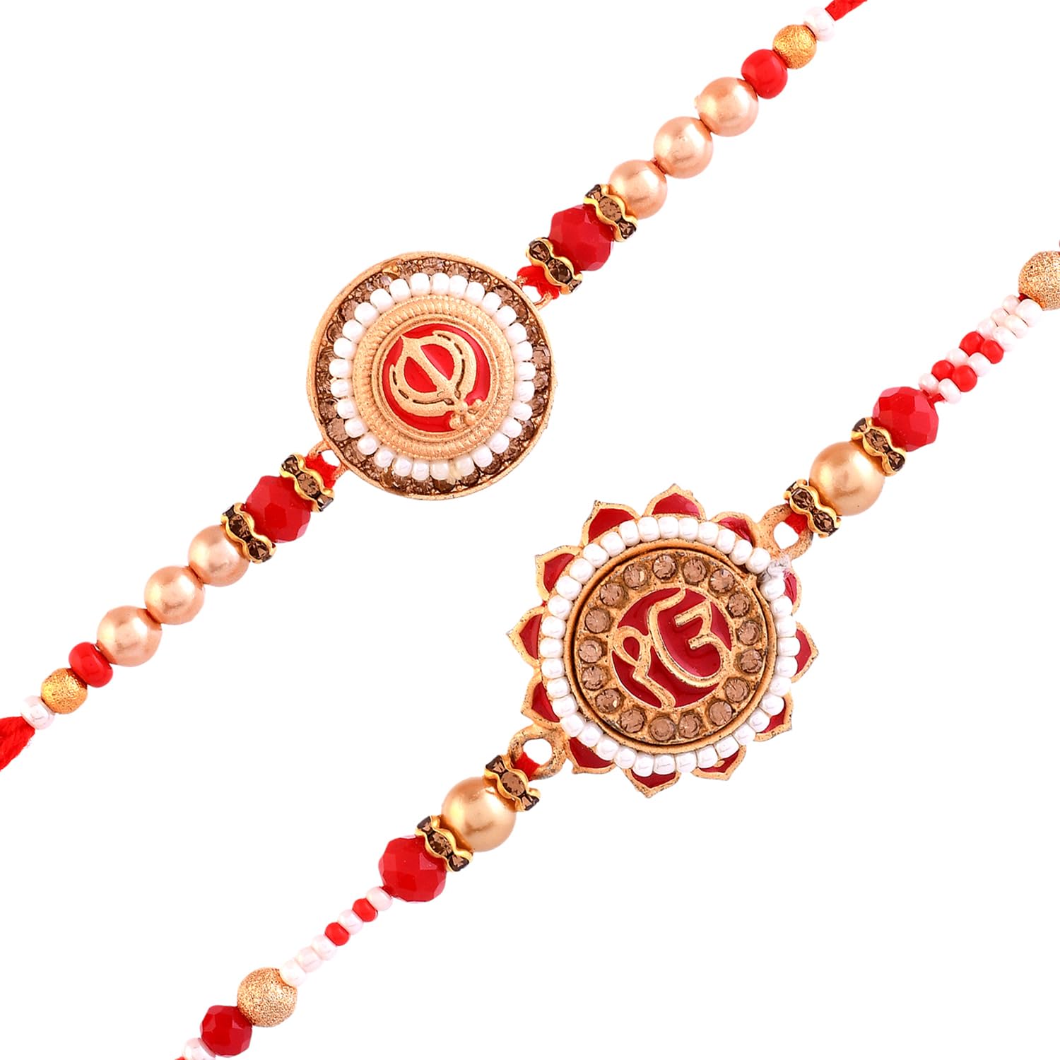 VOYLLA Sikh Divine White Pearls Thread Rakhis|Pack Of 2 Rakhi|Bhaiya Bhabhi Rakhi|Lumba Rakhi|Rakhi Combo|Rakhi For Brother And Bhabhi| (B0D5HXGZXZ) Amazon Price History, Amazon Price Tracker