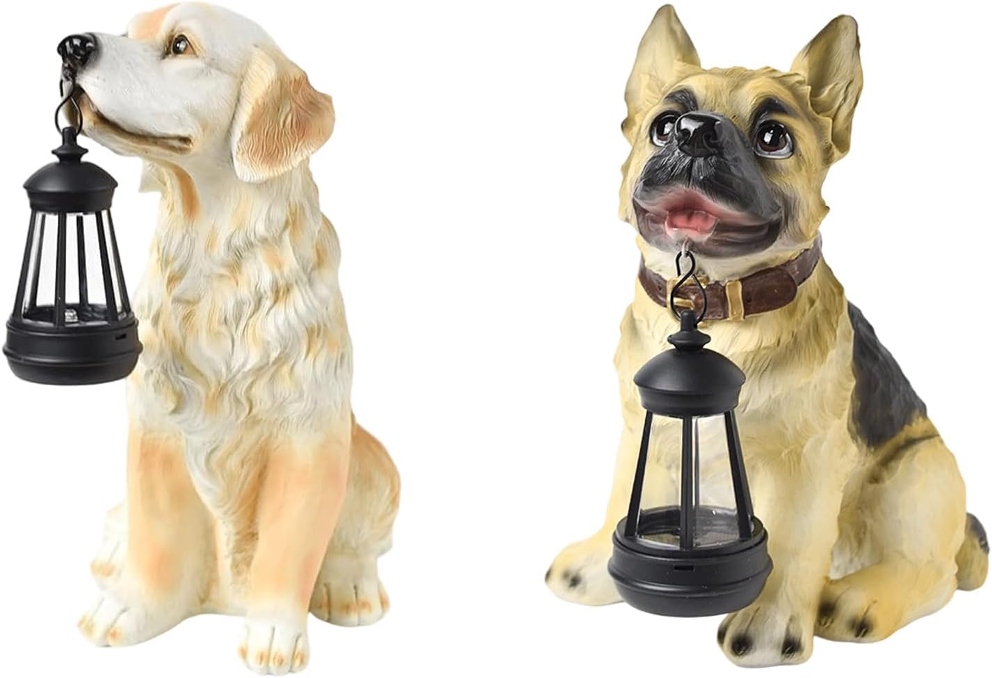 庭の犬の置物ソーラーライト屋外パティオ庭ポーチ犬経路クリスマス装飾外ギフト樹脂庭の子犬の装飾