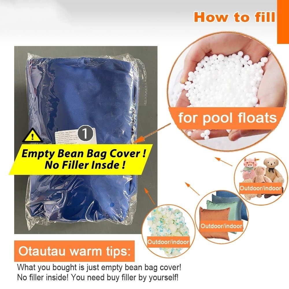 SXBCyan Housse De Pouf Imperméable sans Remplissage, Flottant for Piscine, Extérieur, Oxford, Chaise Longue Flottante, Canapé-lit(80cm-Light Sand)