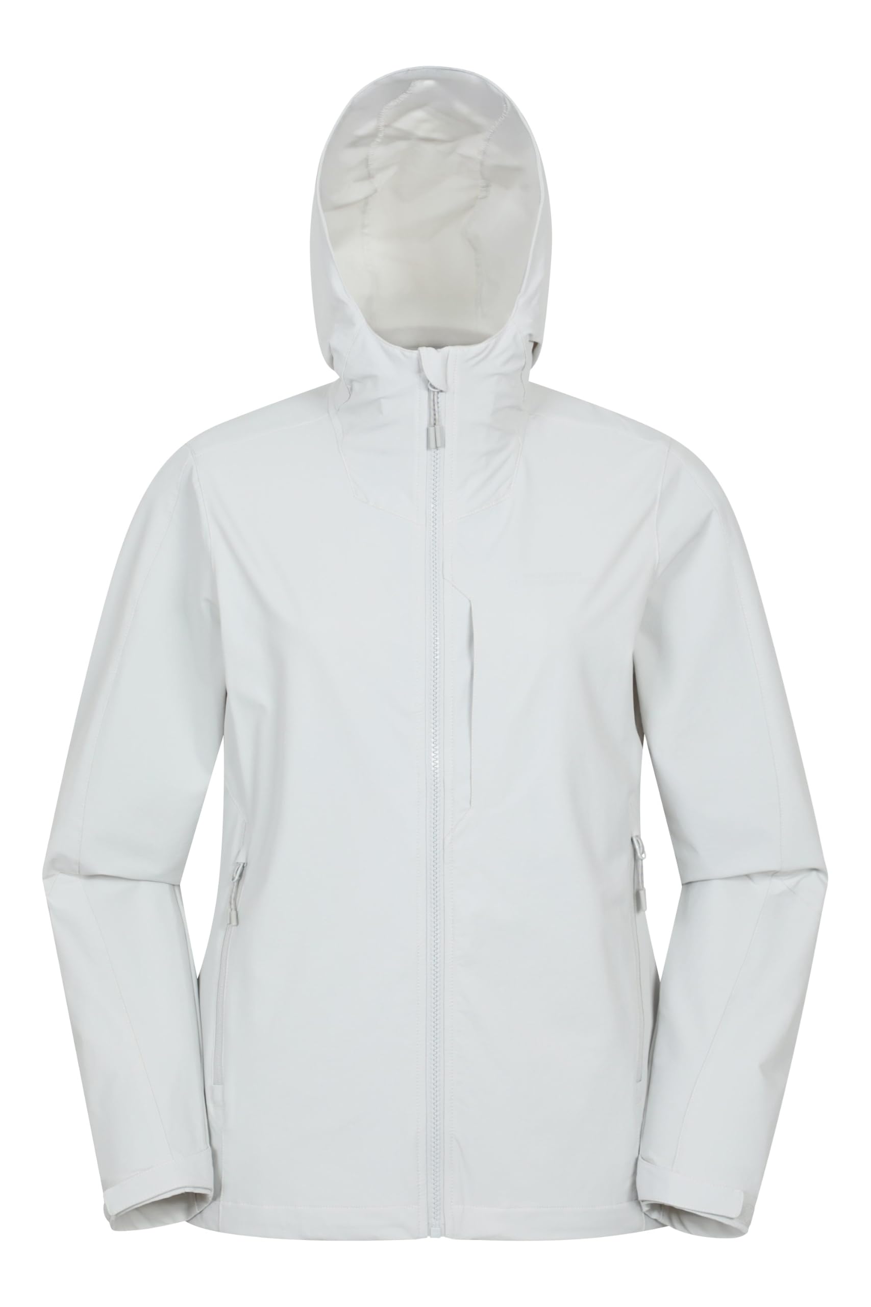 Mountain Warehouse Women's ’Retreat’ Water Resistant PFC Free Stretchy Packable Softshell Jacket in Light Grey | Size: 18
