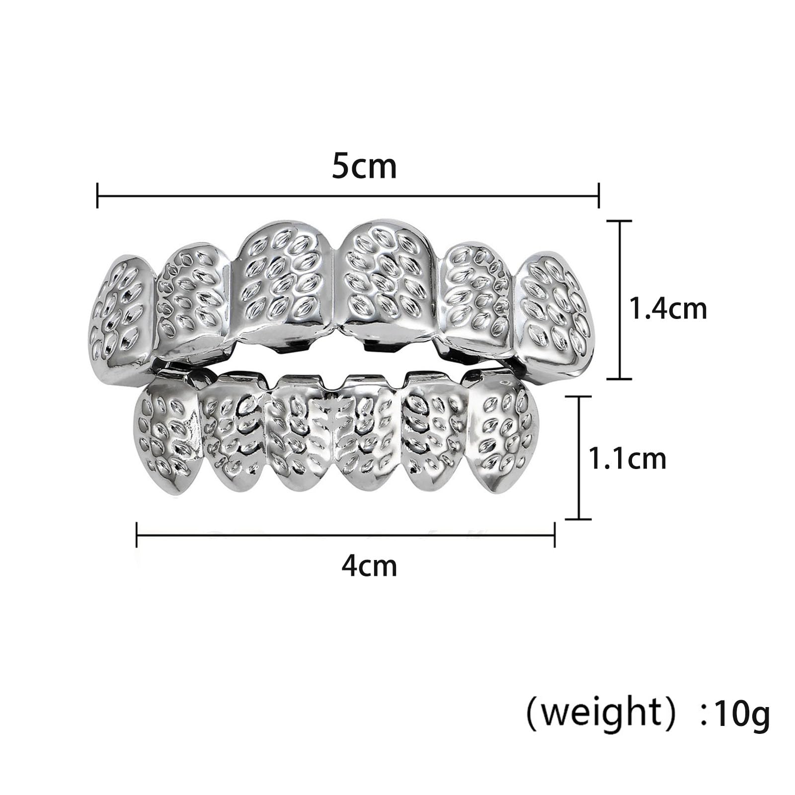 yufana Hip-Hop Mouth Fence for Men and Women 18k Gold Plated Braces 6 Teeth - Image 2