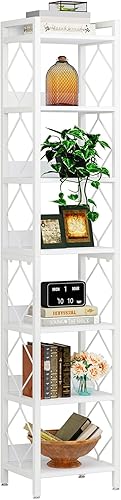 Miniatura 9 de Tribesigns Estantería estrecha extra alta de 78.7 pulgadas, estantería delgada de 7 niveles para espacios pequeños, estantes de exhibición