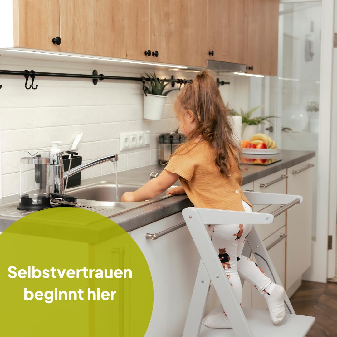 Ette Tete Faltbarer Lernturm mit Verstellbarer Höhe STEP'n'FOLD (Schwarz)