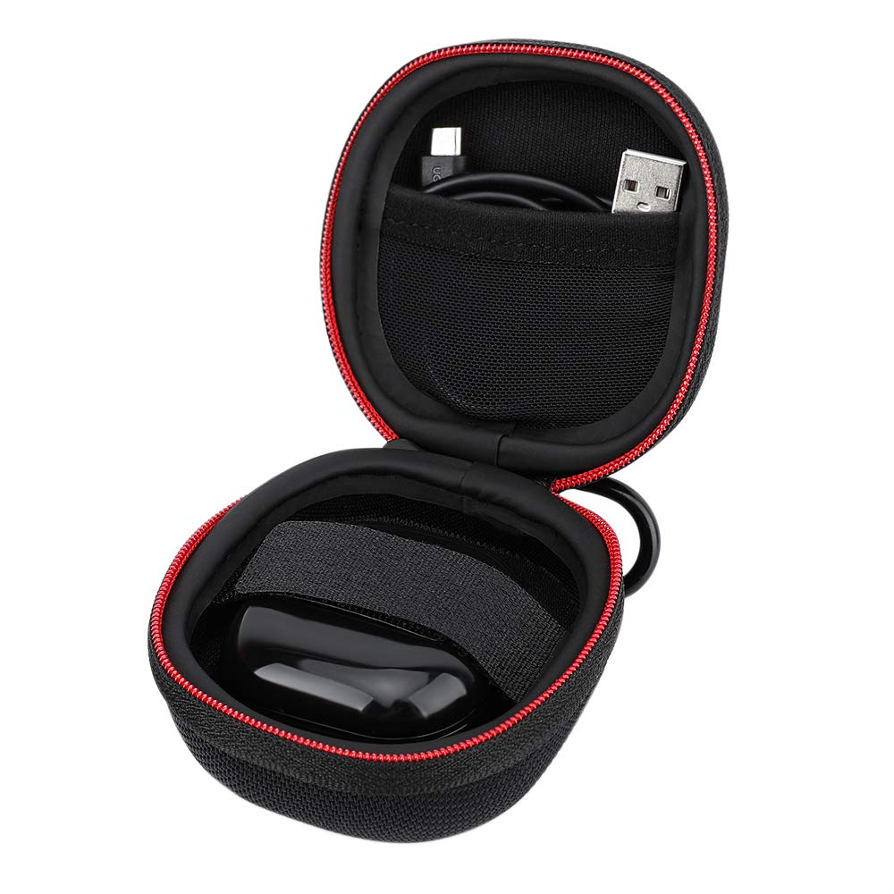 MoKo Eva Designed Fit 2021 Galaxy Buds Pro Galaxy Buds Live Case Cover (2020), Portable Earbud Case Shockproof Protective Cover Storage Nylon Case with Carabiner, Black