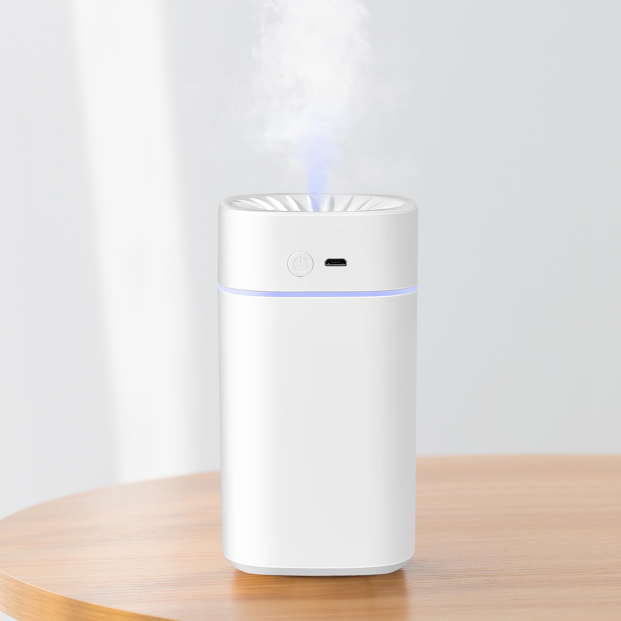Mini Humidifier,Small Cool Mist Humidifier?Rechargeable Desktop Humidifier For Baby Bedroom, Travel Office Home Car Humidifier, Super Quiet, White