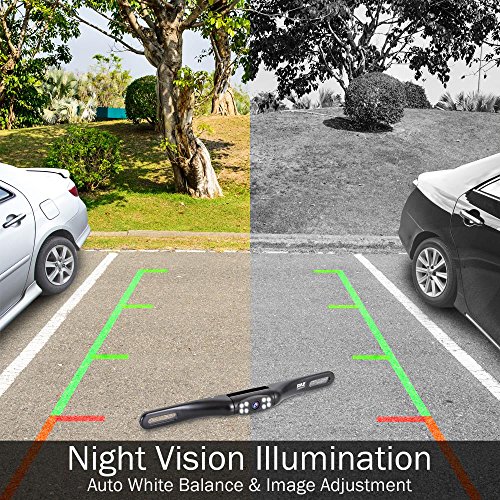 Image of Pyle Compact Vehicle Backup Camera - Slim Bar Cam Size Tilt Adjustable Lens Angle w / Night Vision Illumination and IP-67 Waterproof for Front or Mounted Above the Rear License Plate - PLCM2710