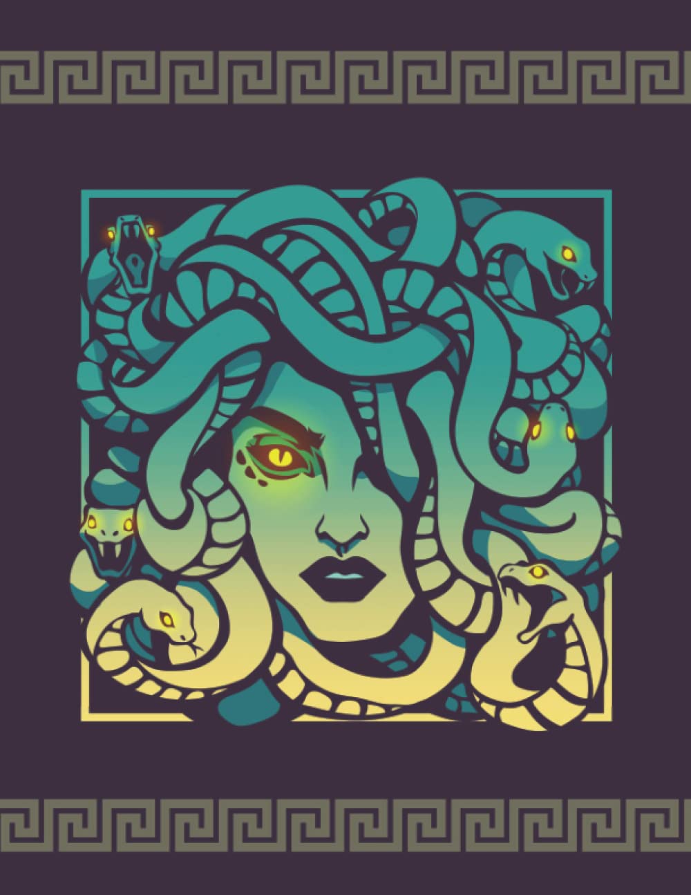 Snake Haired Gorgon Medusa Greek Myth 8.5 x 11 Blank Notebook Journal Sketchbook 100 Pages