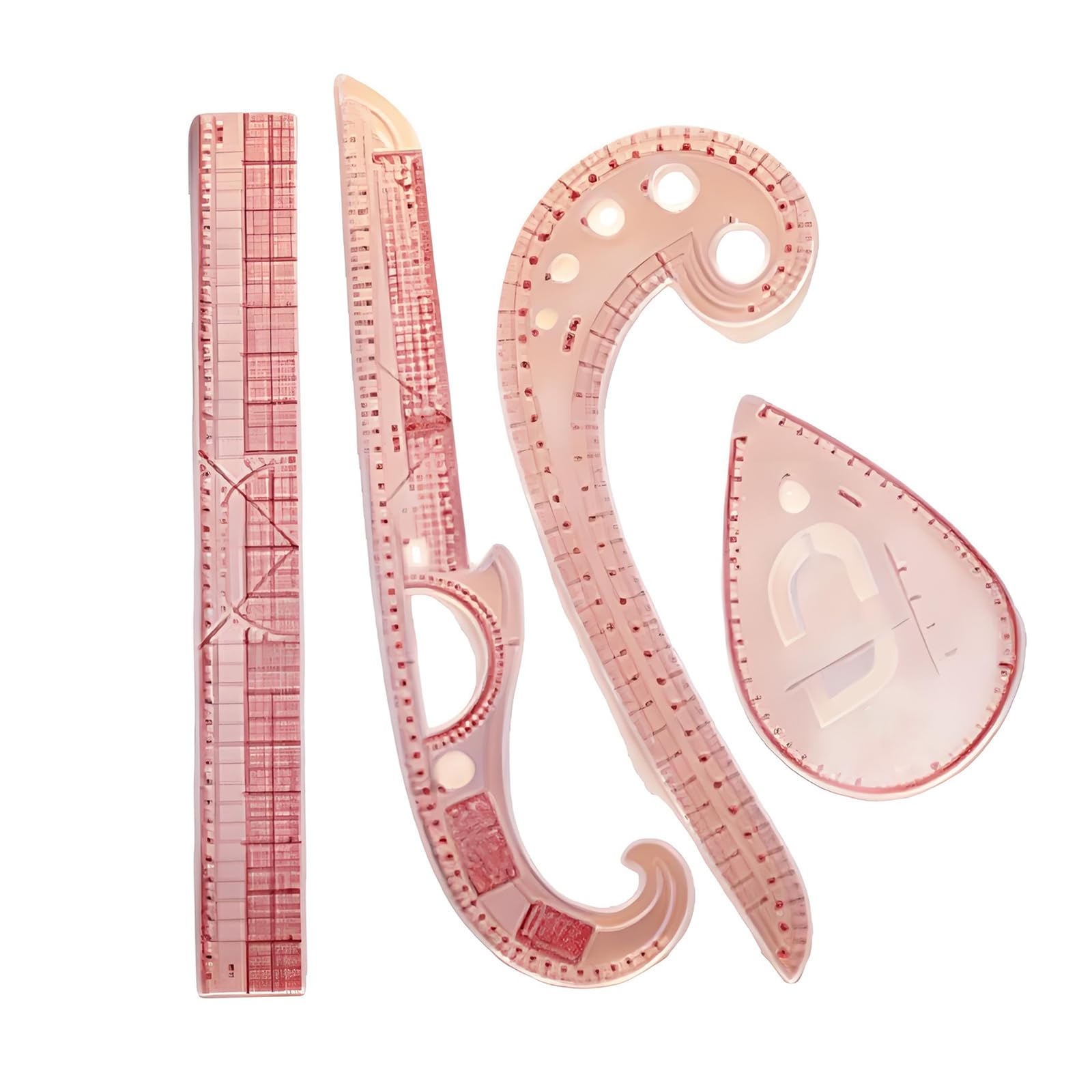 Limtula Multicolor Multifunctional Tailoring Ruler Dressmaking Rulers Collection Including 7Pcs Acrylic Templates For Garments Construction Dressmaking Ruler