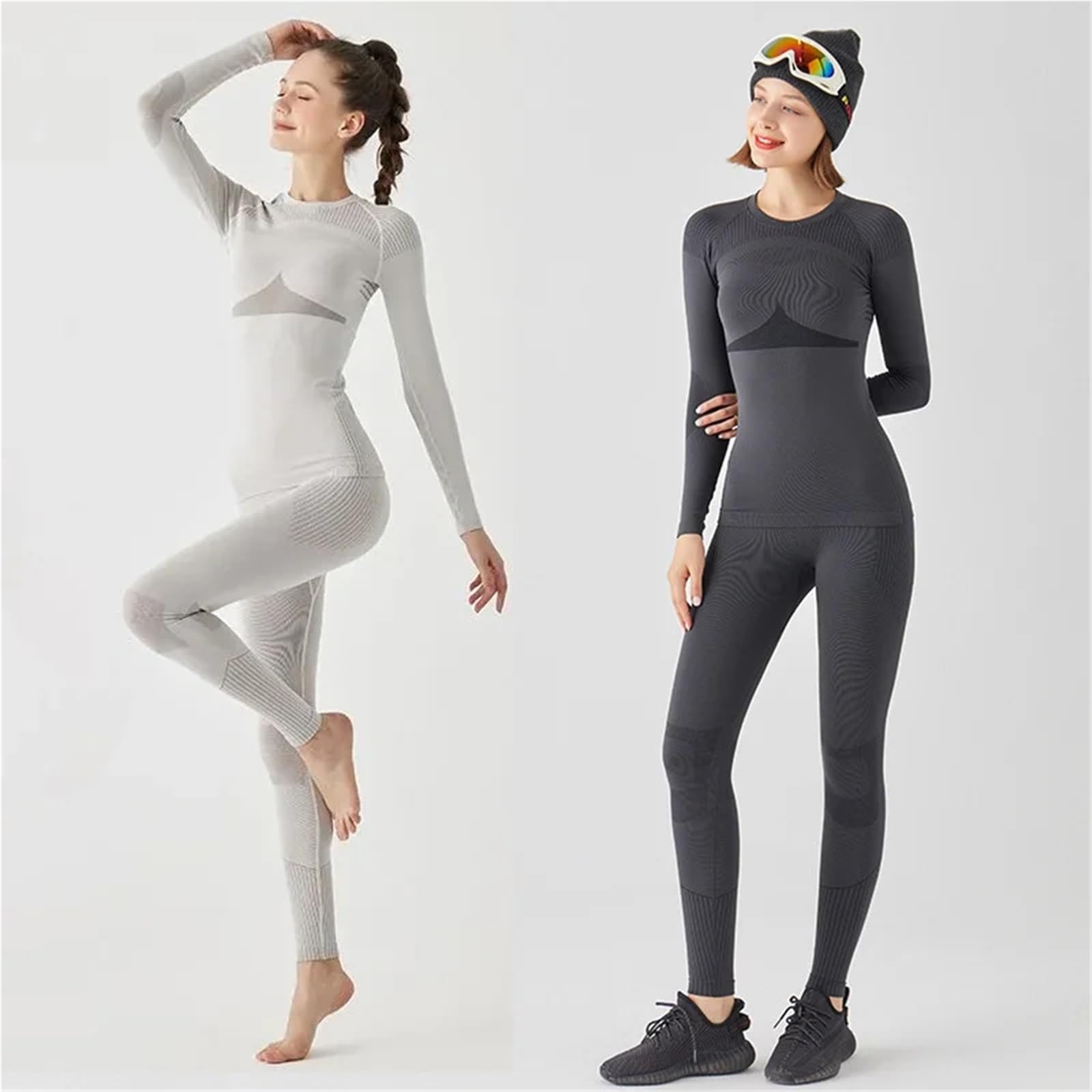 Conjuntos de Mujer, Traje, Ropa Interior térmica for Exteriores, Deportiva, Fitness, Pantalones Largos cálidos, chándal compresión para Esquí,Moto