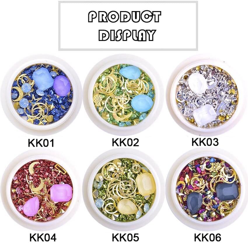 1 Box Shining Nail Jewelry Glass Diamonds Mocha 3D Decorations Nail Rhinestones Mixed Accessories Beauty Art Multi-Size - (Color: 1 Set)