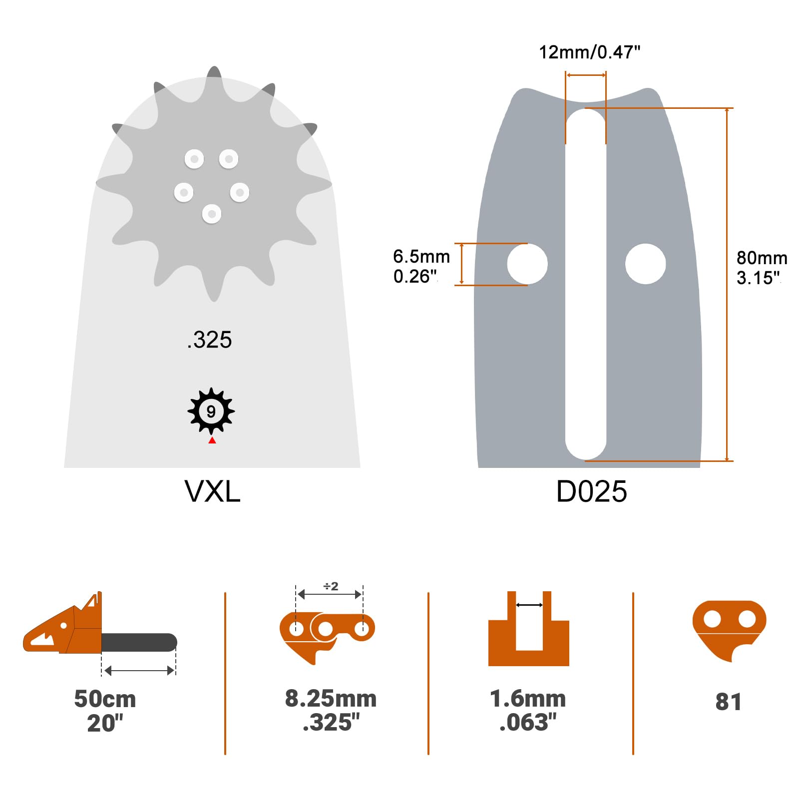 Amazon.com : Savior 20 Inch Chainsaw Bar with Chain Combo for L81
