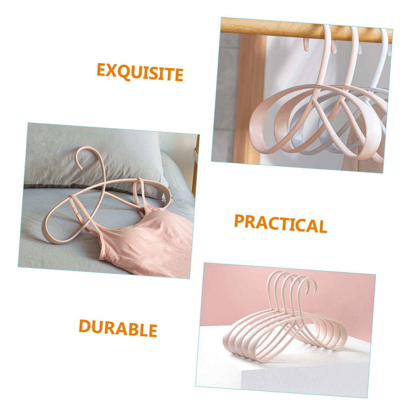TOYANDONA Set di 5 Grucce Multifunzionali in Plastica Antiscivolo, Resistenti e Non Deformabili, come Accessorio Stendino per Casa e Camera da Letto