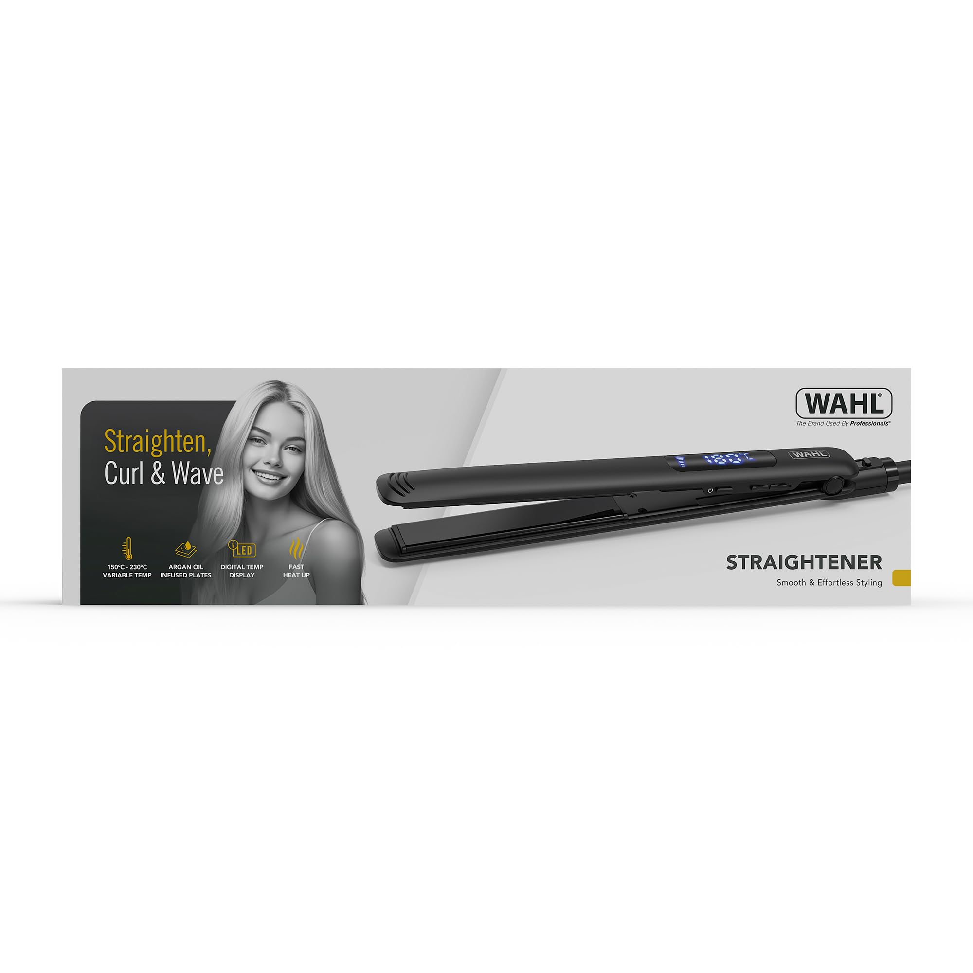 Wahl Hair Straightener with Argan Oil Infused Plates, Digital LED Display, Adjustable Temperature 150°C-230°C, Fast Heat Up - Image 3
