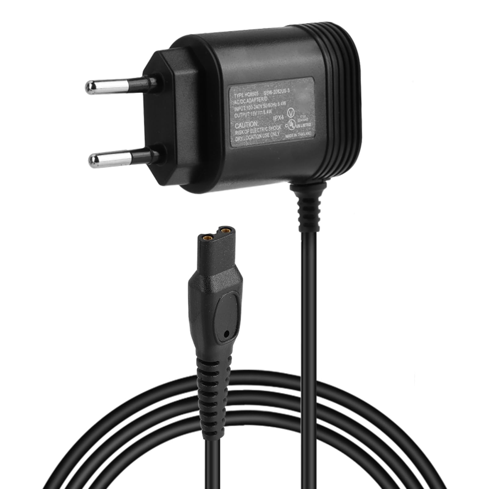 15 V Caricabatterie Rasoio Compatibile con Philips HQ8505 3000, 5000, 7000, 9000 MG7745, MG7730, MG7720, MG7710, QP6510, QP6520, QP6530, QP6541, QP6550, QP6620, QP6650, RQ, HQ, AT, PT, serie BT