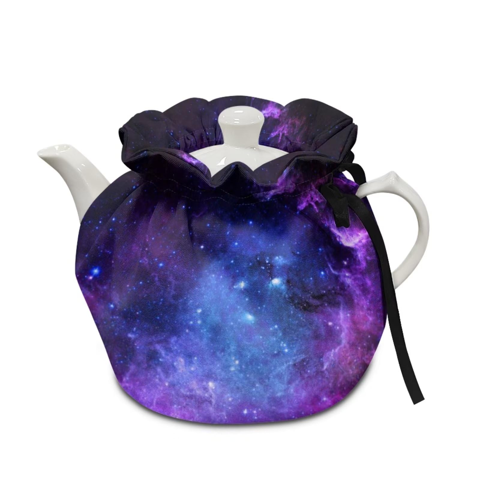 chaqlin Galaxy Night Teapot Cozy Kettle Cover,Insulated Cosy Tea Pot Cover Traditional Pot Warmer Decorative Accessories,Starry Sky Teapot Breakfast Warmer Cover for Kitchen Table