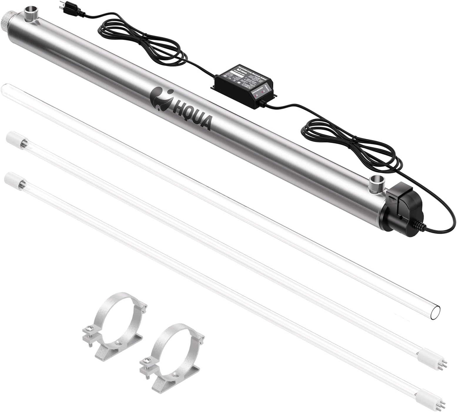 UV Water Air Purifier Steriliser Filter for Whole House Water Purification 12gpm 55W Model hqua-uv-12gpm + 1 Extra UV Tube