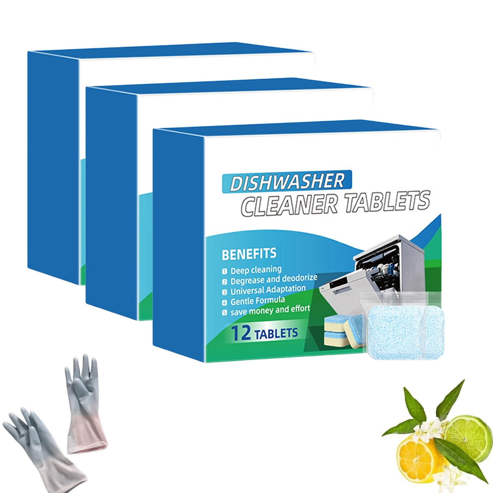Pastiglie Pulente Lavastoviglie Decalcante Potente (3pcs) | Rimuove Grassi Cattivi Odori, Formula Sicura Per Manutenzione Scarichi Cucina
