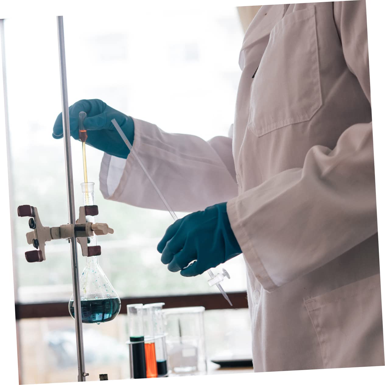 Bürette aus Glas 10ml mit Absperrhahn aus Borosilikatglas Leichtes Laborgerät für Chemische Experimente im Labor Einfach zu Bedienen für Schüler und Studenten