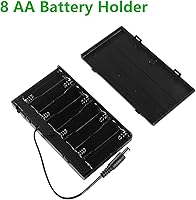 Vista 3 de Aobao 5pcs 8x1.5V 12V AA caja de la caja del sostenedor de la batería con DC 0.217x0.083 in conector macho con cable interruptor