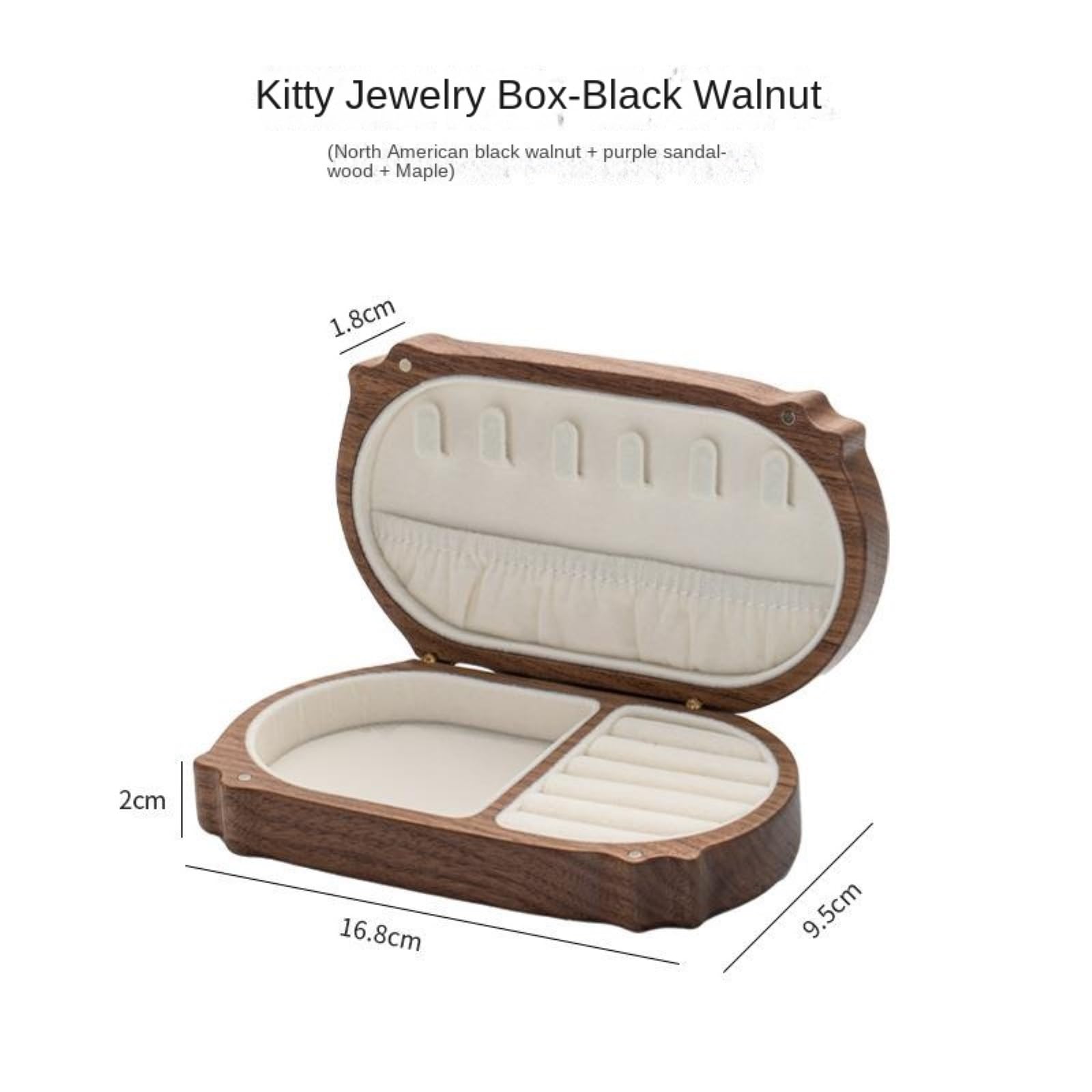 Nowoczesna Kreatywne Drewniane Pudełko Na Biżuterię, Bransoletkę, Naszyjnik, Kolczyki, Szkatułka Ozdoba(Light Brown)