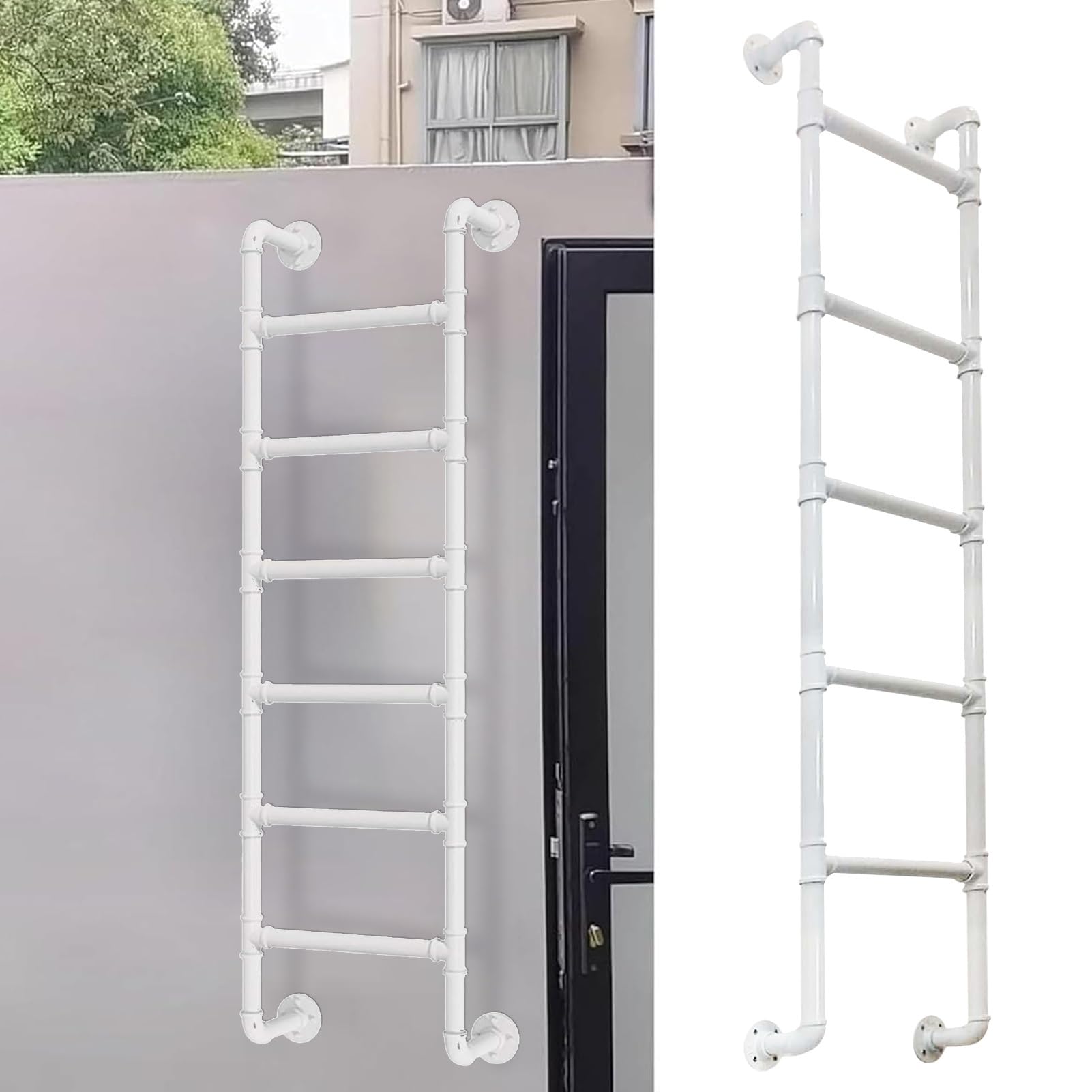 Wrought Iron Wall-Mounted Ladder