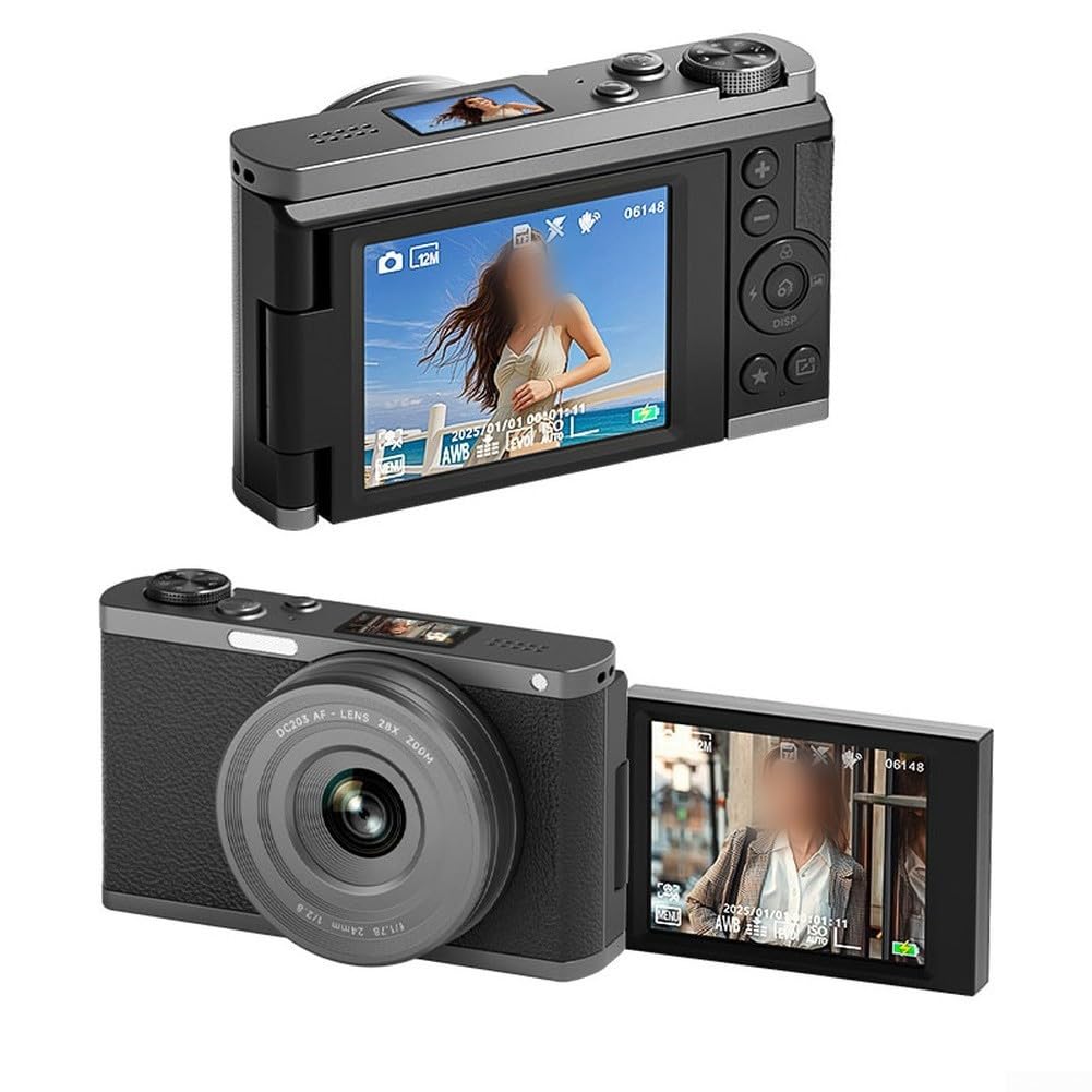 Cámara digital de 68 MP, vídeo 4K, zoom 28X, pantalla plegable (Lychee