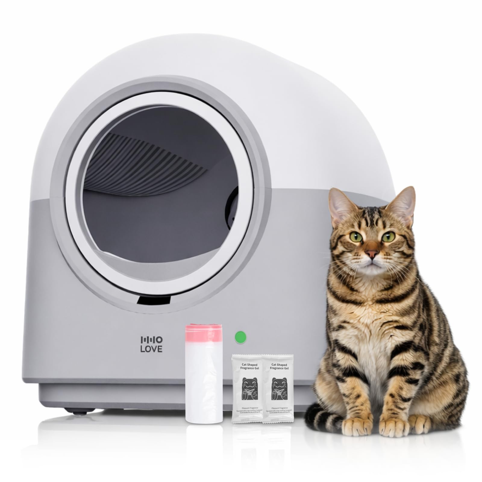 Automatic Litter Box Self Cleaning HHOLOVE with Safety Sensors, Odor Control, Real-Time Health & Weight Monitor, Ultra-Quiet, 60L Large Capacity for Multiple Cats, with 1 Roll Liner, 2026 Version