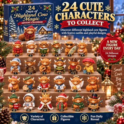 24 Days of 3D Highland Cow Magic Advent Calendar 2026 Christmas - image 4