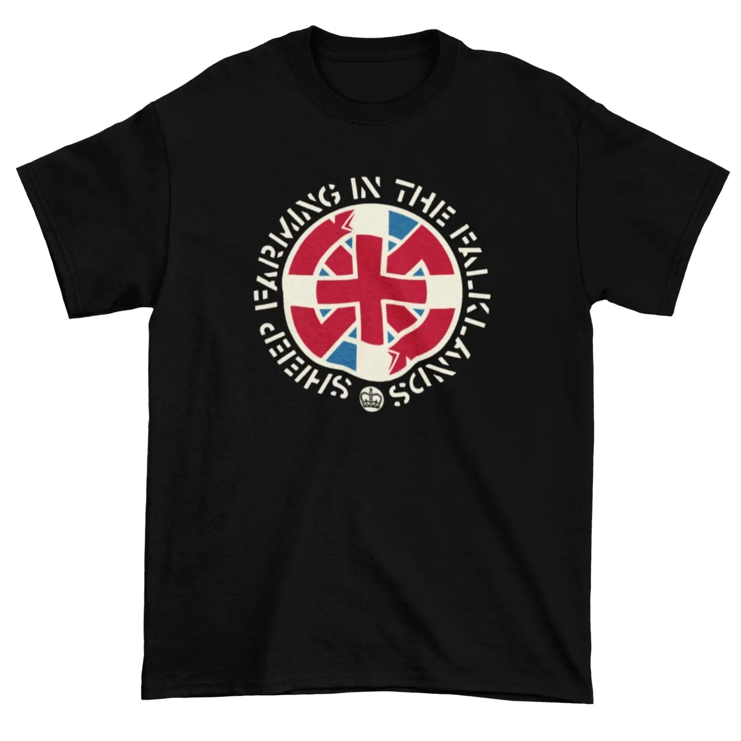 Tribal T-Shirts Men's Black Crass Sheep Farming In The Falklands T Shirt - Punk Rock Anarchist S