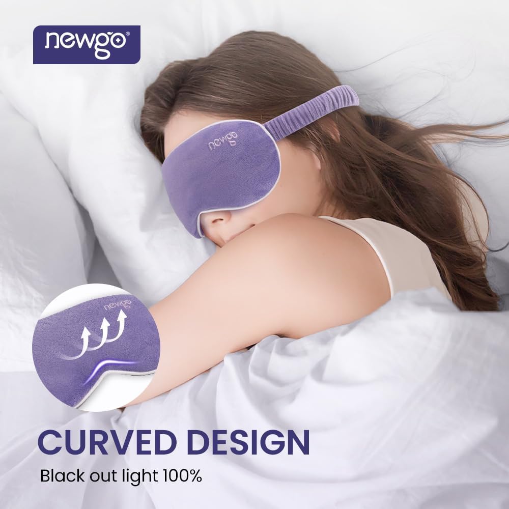 NEWGO Microwave Heated Eye Mask Soothing Relief for Dry Eyes, Heat Therapy Warm Eye Compress with Removable Cover for Stye, Blepharitis, Relaxation or Gift Choice - Purple - Image 5