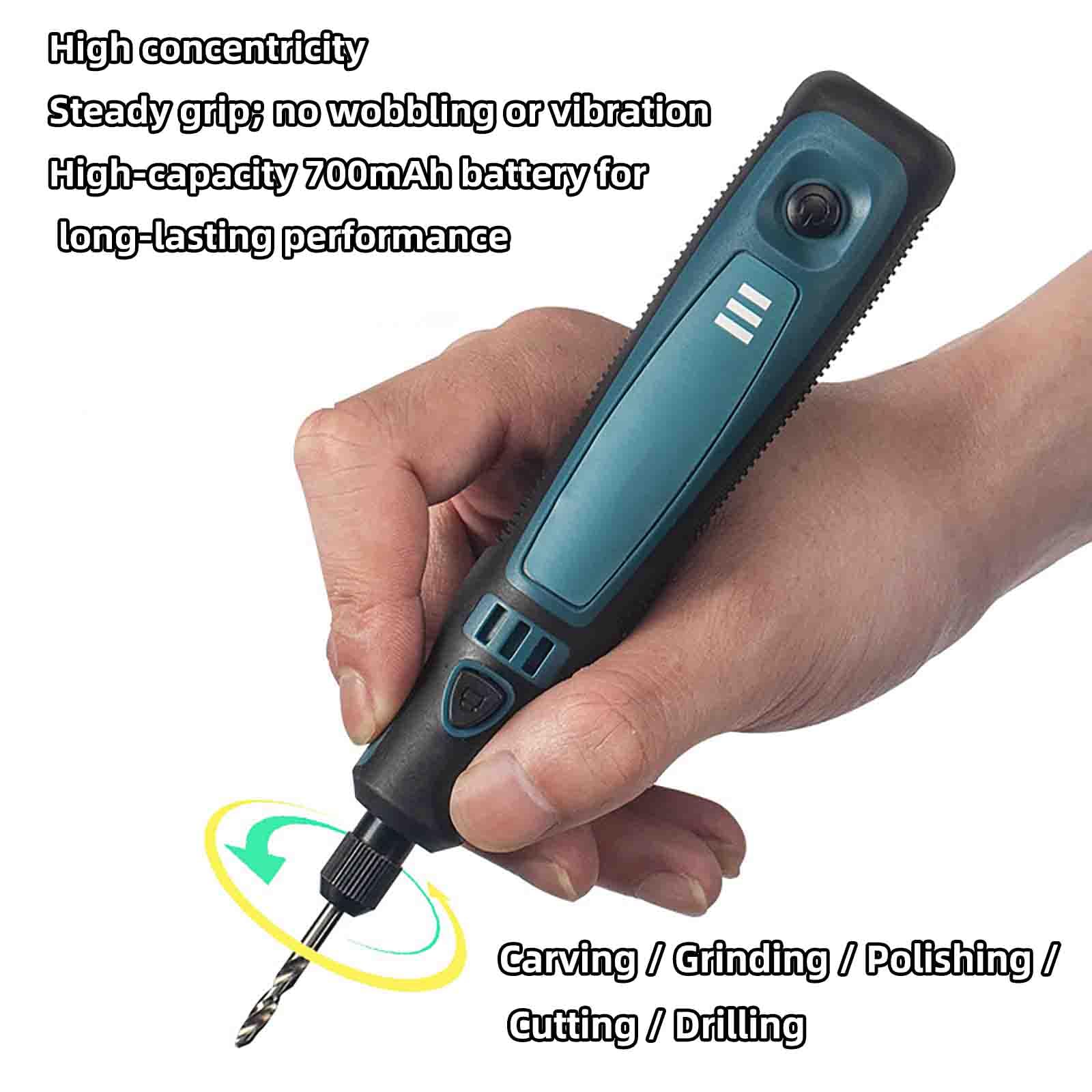 Penna Per Incisione Incisore Laser Legno Metallo Elettrico Engraving Pen Su Vetro Elettrica Professionale Portatile Ricaricabile Via USB Regolazione A 3 Velocità (green,16cm)