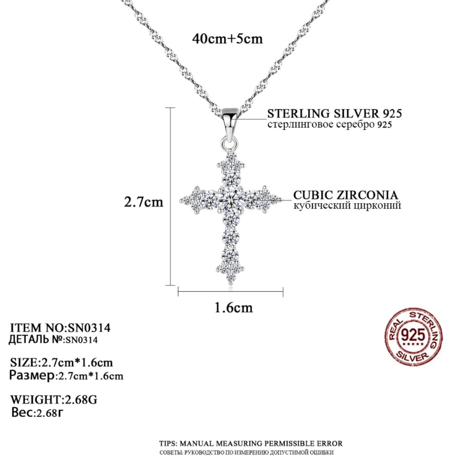 Collar con Colgantes De Cruz De Moda para Mujer, Cadena De Plata 925 Original, Colgante De Cruz Clásico Fino De Circón, Collares, Joyería
