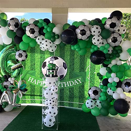Image of 8Pcs Soccer Party Balloons, 18Inch Soccer Foil Balloons Football Shape Mylar Foil Balloons Decor for Men Kids Boys Soccer Ball Fans Sport Game Theme Birthday Party Decorations Supplies